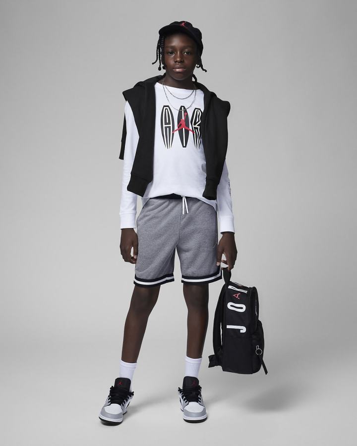 Camiseta Nike Jordan Kids MVP Air Long Sleeve Niño Blancas | QHKNY-2695