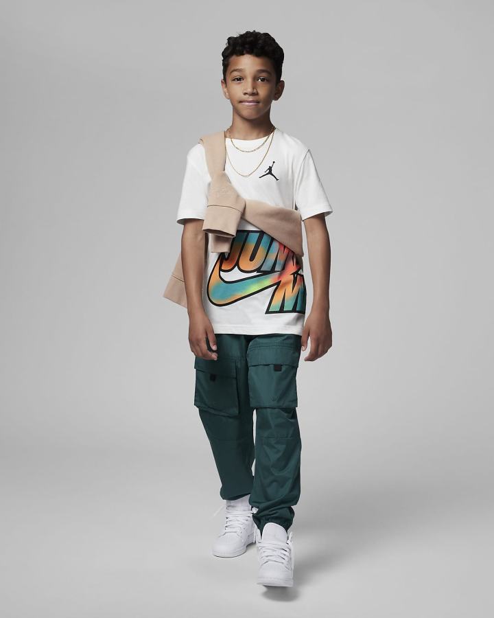 Camiseta Nike Jordan Kids MVP Jumpman Wrap Estampadas Niño Blancas | BDNXC-5379