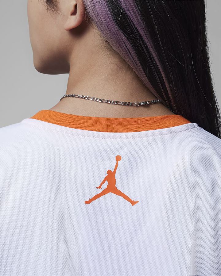 Camiseta Nike Jordan Kids New Heritage Long Sleeve Niña Rosas Blancas | YFGPA-5604
