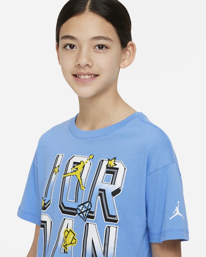 Camiseta Nike Jordan Kids Niña Azules | KRCZJ-0681