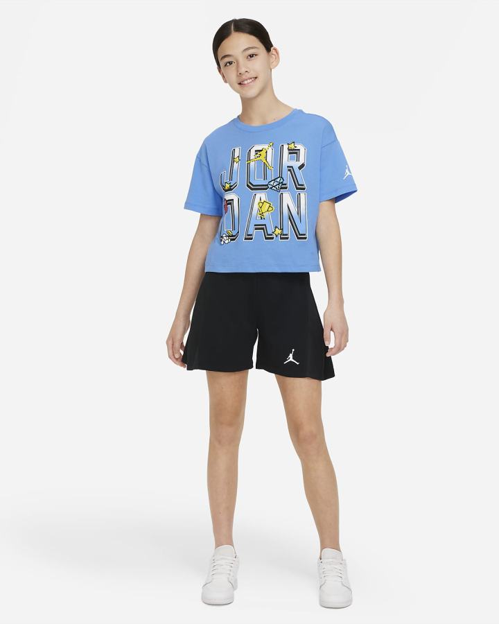 Camiseta Nike Jordan Kids Niña Azules | KRCZJ-0681