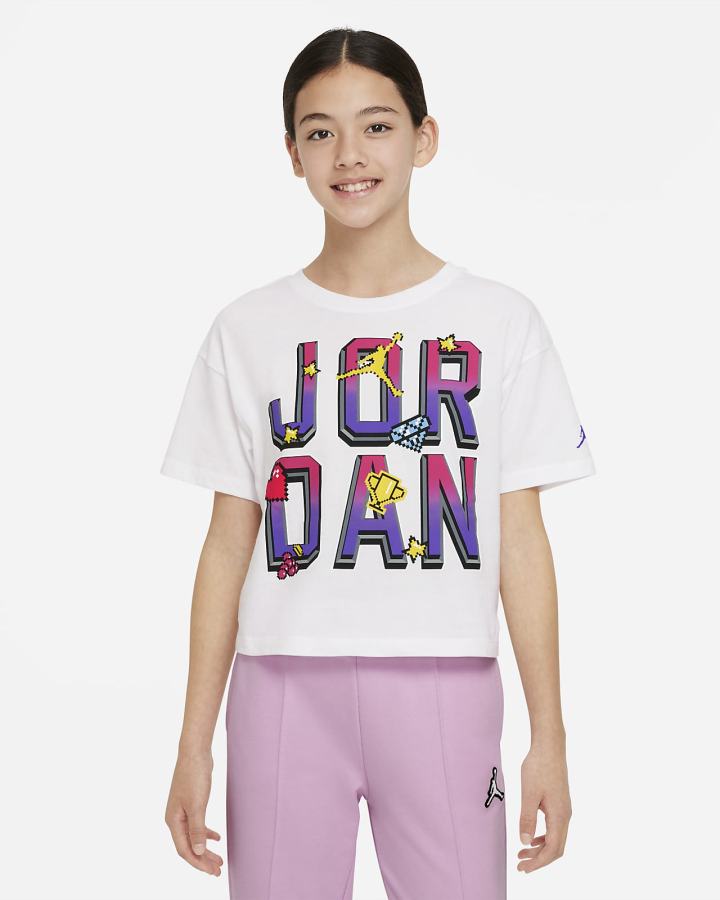 Camiseta Nike Jordan Kids Niña Azules | KRCZJ-0681