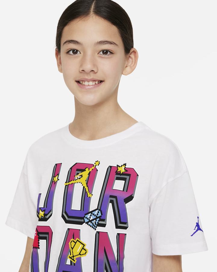 Camiseta Nike Jordan Kids Niña Blancas | YJHXL-0261