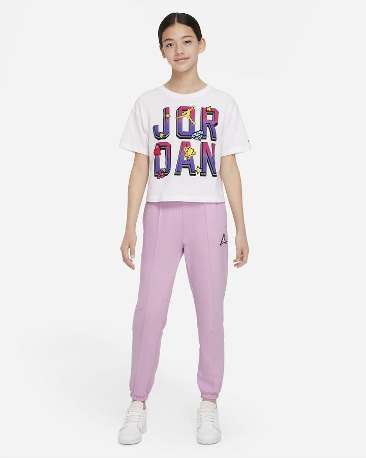 Camiseta Nike Jordan Kids Niña Blancas | YJHXL-0261