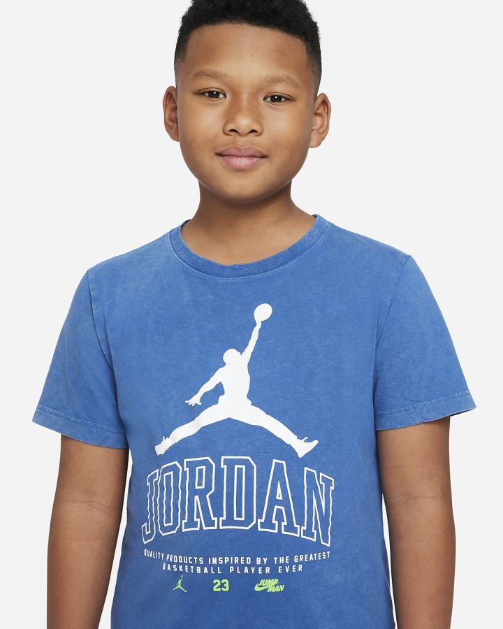 Camiseta Nike Jordan Kids Niño Azules Oscuro | PHMLK-6179