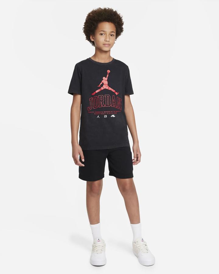 Camiseta Nike Jordan Kids Niño Negras | GLFNK-6572