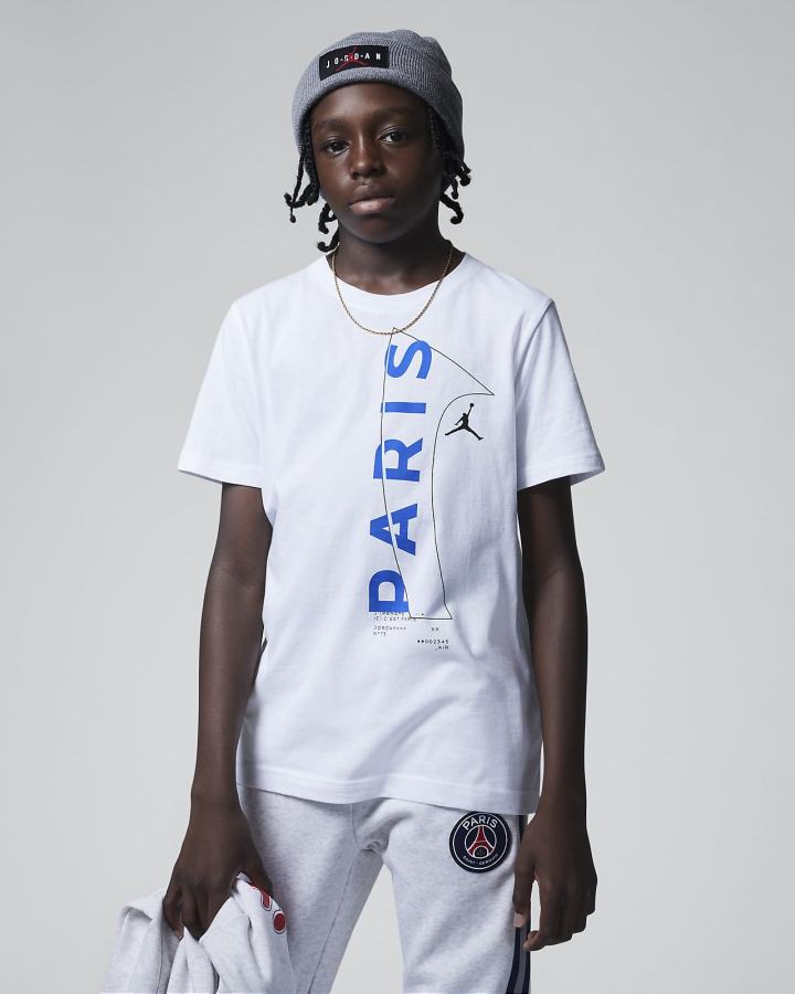 Camiseta Nike Jordan Kids Paris Saint-Germain Niño Blancas | ZJSYQ-9758