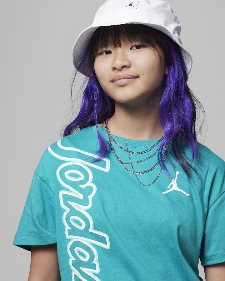 Camiseta Nike Jordan Kids Sign Off Niña Turquesa | XWZCV-6053