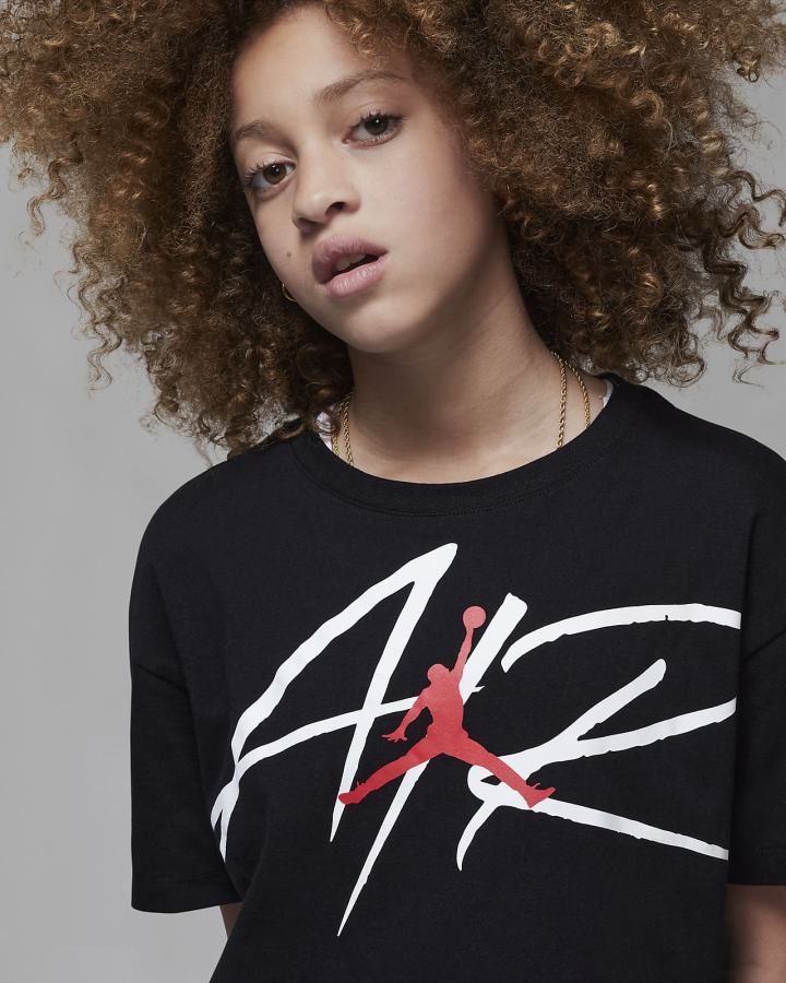 Camiseta Nike Jordan Kids Signature Air Niña Negras | EOZIM-5294
