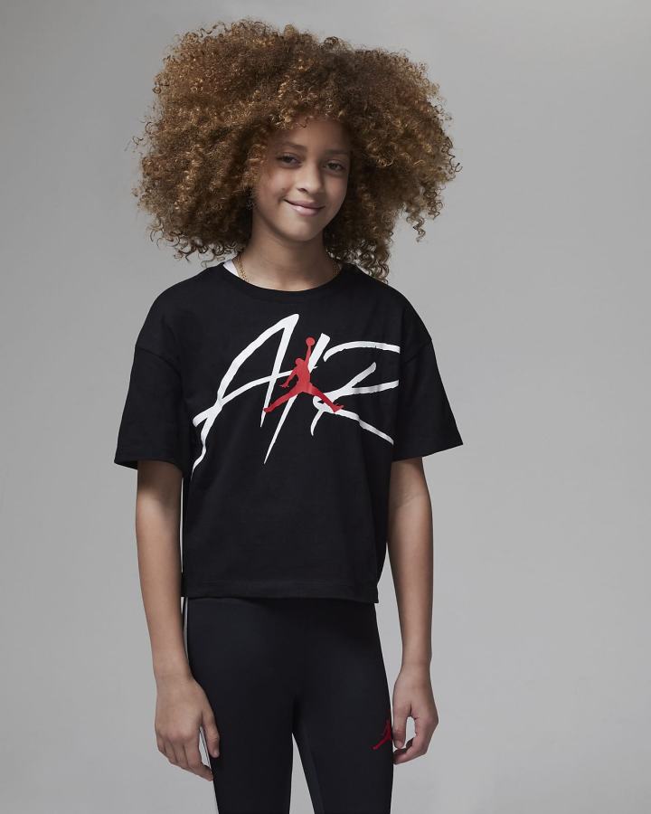 Camiseta Nike Jordan Kids Signature Air Niña Negras | EOZIM-5294