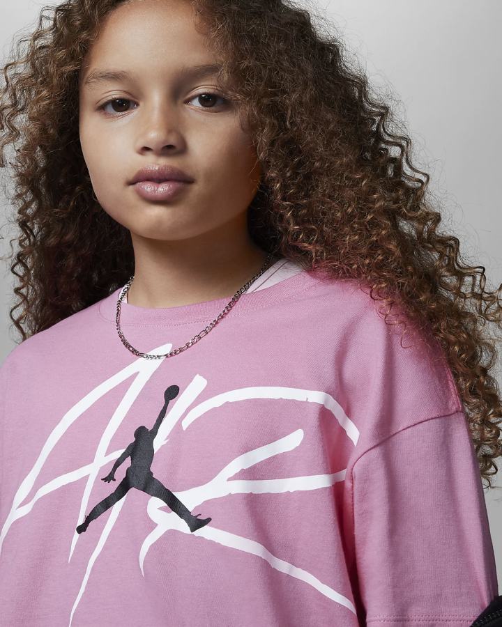 Camiseta Nike Jordan Kids Signature Air Niña Rosas | FQWPK-0314