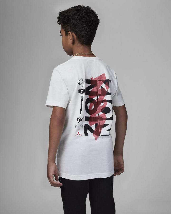 Camiseta Nike Jordan Kids Zion 2 Niño Blancas | KXSGA-3018