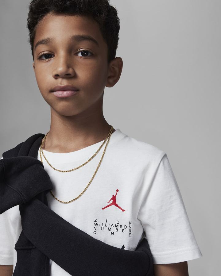 Camiseta Nike Jordan Kids Zion 2 Niño Blancas | KXSGA-3018