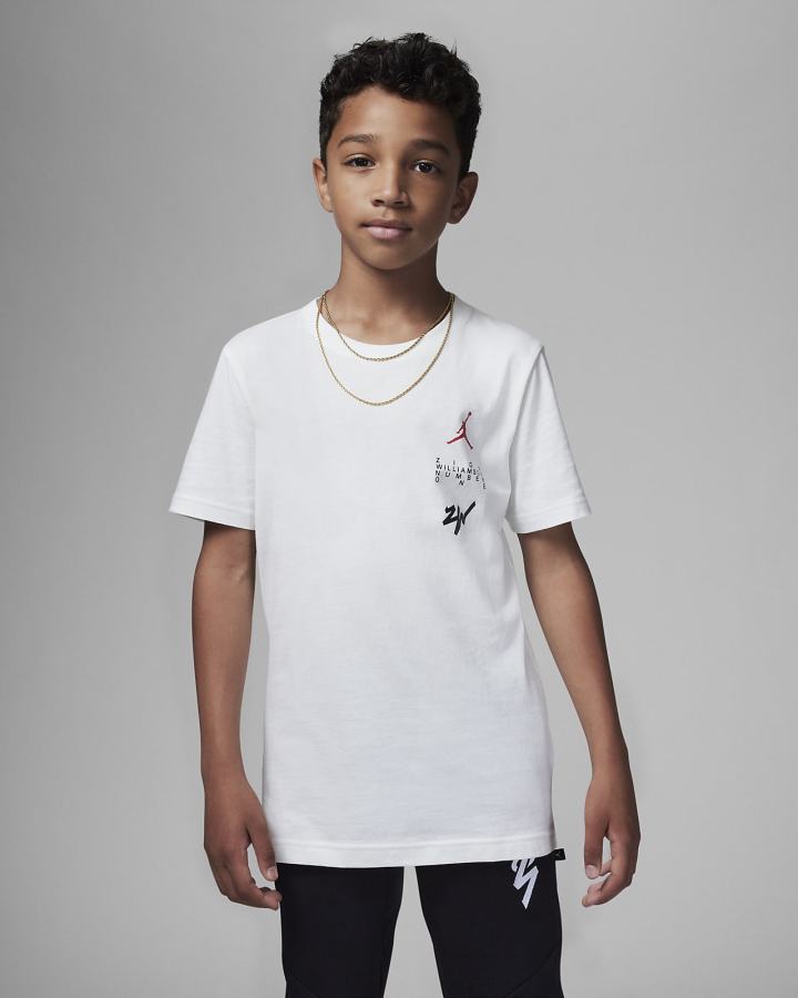 Camiseta Nike Jordan Kids Zion 2 Niño Blancas | KXSGA-3018