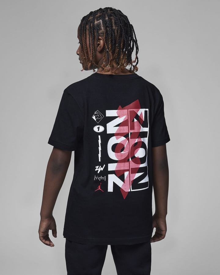 Camiseta Nike Jordan Kids Zion 2 Niño Negras | VWEIA-6540