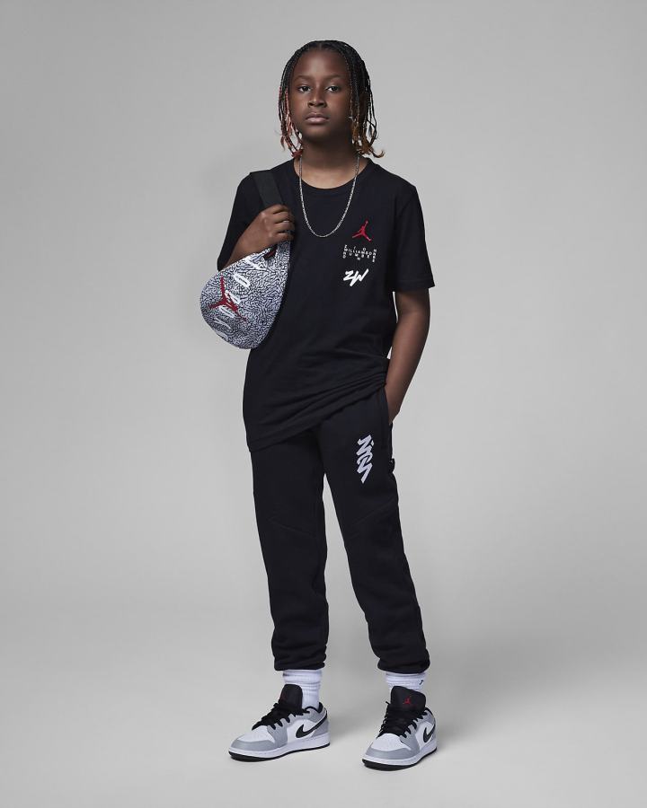 Camiseta Nike Jordan Kids Zion 2 Niño Negras | VWEIA-6540