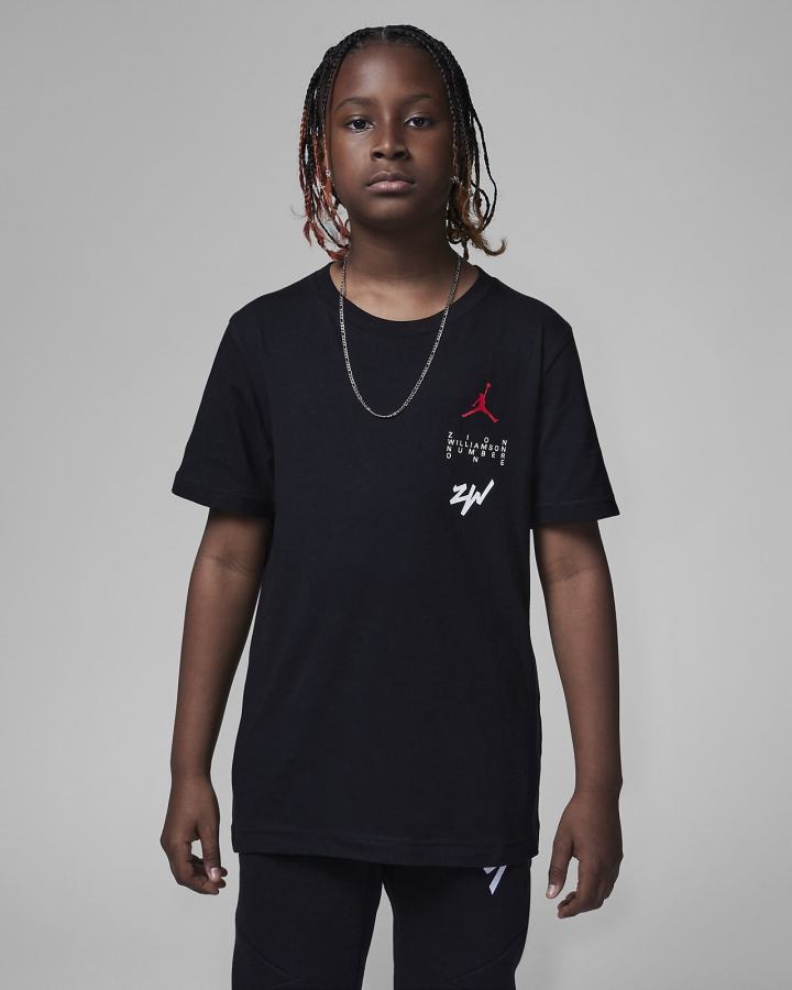 Camiseta Nike Jordan Kids Zion 2 Niño Negras | VWEIA-6540