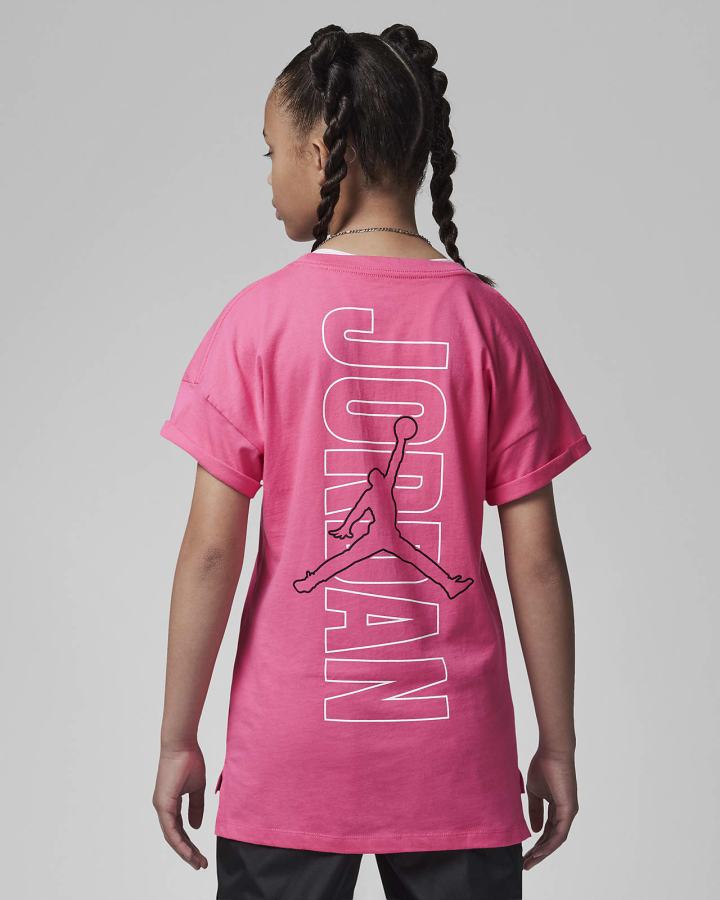 Camiseta Nike Jordan Light Flight Kids Niña Rosas | ASELX-6587