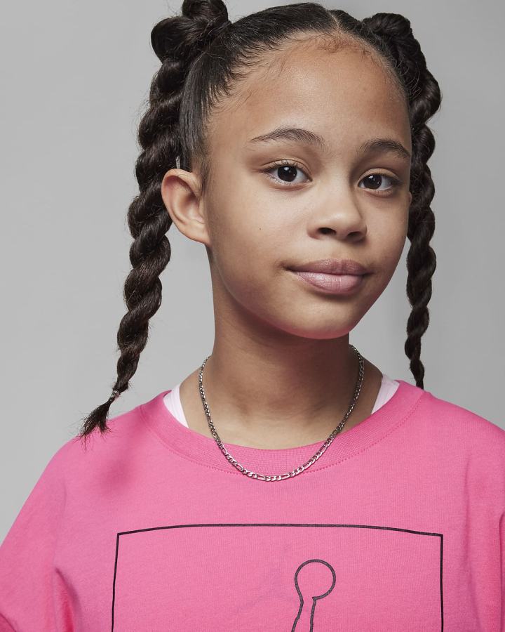 Camiseta Nike Jordan Light Flight Kids Niña Rosas | ASELX-6587