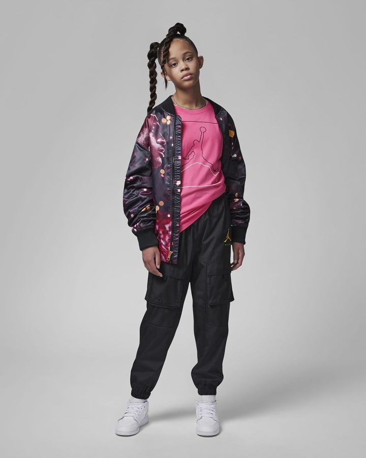 Camiseta Nike Jordan Light Flight Kids Niña Rosas | ASELX-6587