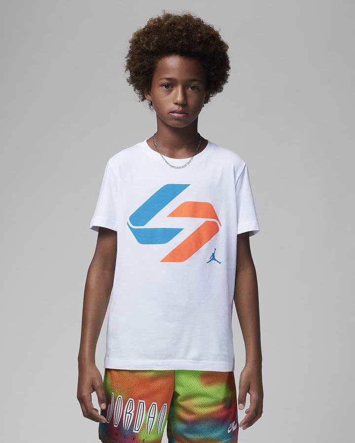 Camiseta Nike Jordan Luka Nitro Tee Kids Niño Blancas | RAUIX-5824
