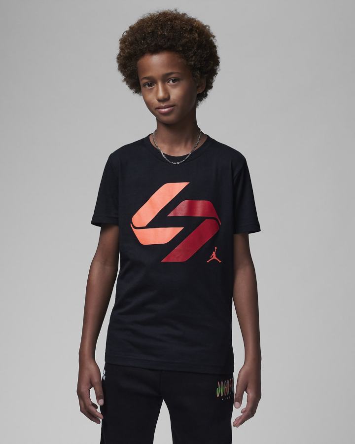Camiseta Nike Jordan Luka Nitro Tee Kids Niño Negras | SDQWO-3571