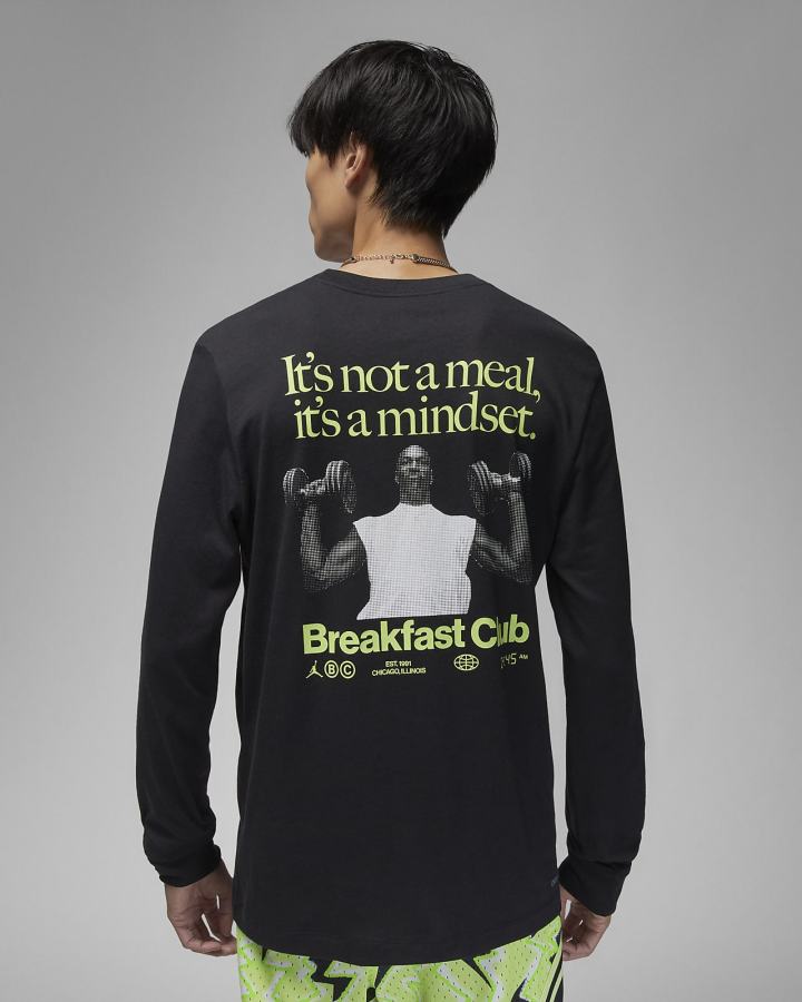 Camiseta Nike Jordan Sport Breakfast Club Long-Sleeve Hombre Negras | QIUVB-2043