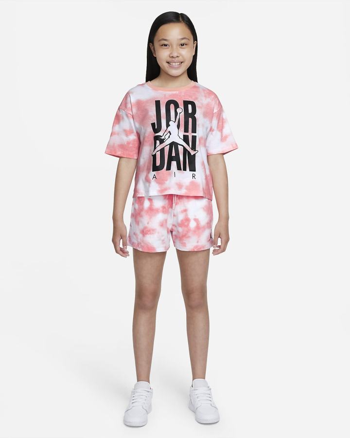 Camiseta Nike Jordan Tie Dye Air Tee Kids Niña Naranjas | FMOZQ-0176