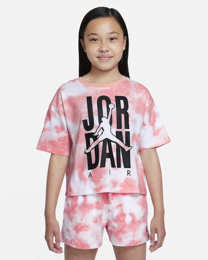 Camiseta Nike Jordan Tie Dye Air Tee Kids Niña Naranjas | FMOZQ-0176