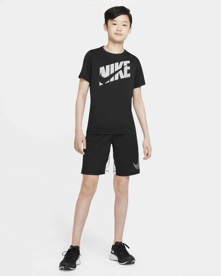 Camiseta Nike Kids Short-Sleeve Training Top Niño Negras Gris Claro | HQDRL-9068