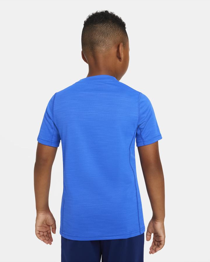 Camiseta Nike Kids Short-Sleeve Training Top Niño Azul Real Blancas | YTXFB-5971