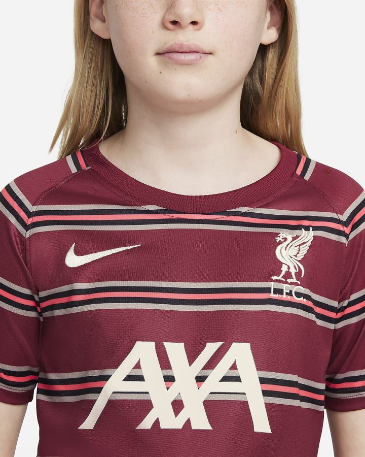 Camiseta Nike Liverpool FC Kids Pre-Match Short-Sleeve Soccer Top Niño Rojas Rojas Claro Kaki | GYWVJ-9065