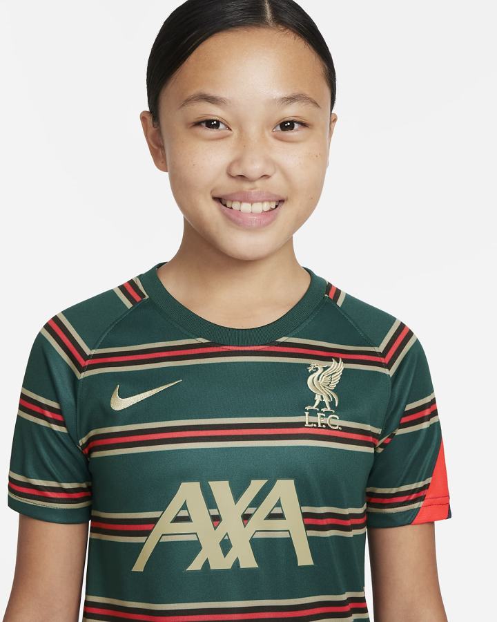 Camiseta Nike Liverpool FC Kids Pre-Match Short-Sleeve Soccer Top Niño Turquesa Oscuro Rojas Claro Gris | LCXAM-0689