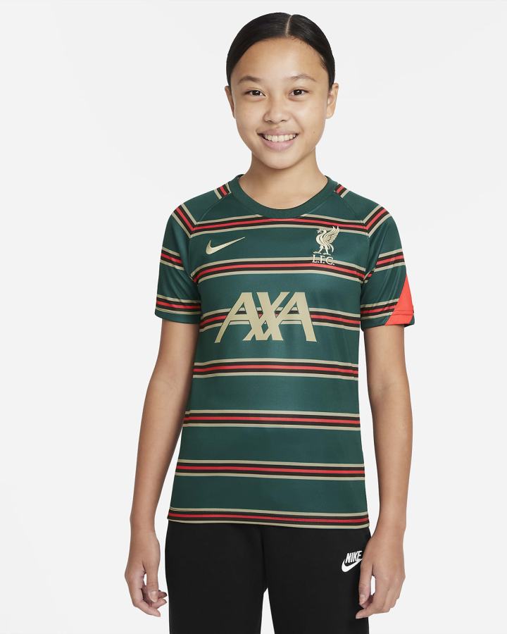 Camiseta Nike Liverpool FC Kids Pre-Match Short-Sleeve Soccer Top Niño Turquesa Oscuro Rojas Claro Gris | LCXAM-0689