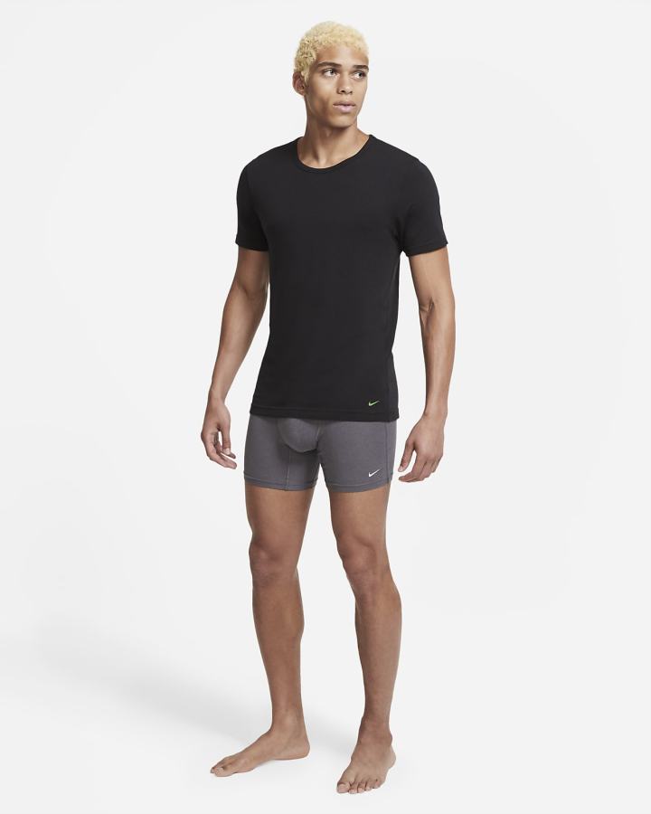 Camiseta Nike Luxe Cotton Modal Slim Fit Crew-Neck Undershirt (2-Pack) Hombre Negras | QPNYM-3510