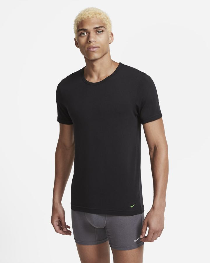 Camiseta Nike Luxe Cotton Modal Slim Fit Crew-Neck Undershirt (2-Pack) Hombre Negras | QPNYM-3510