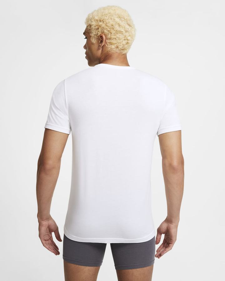 Camiseta Nike Luxe Cotton Modal Slim Fit Crew-Neck Undershirt (2-Pack) Hombre Blancas | VSEIC-6807