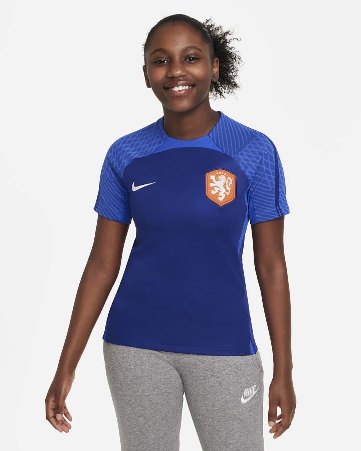 Camiseta Nike Netherlands Strike Kids Dri-FIT Short-Sleeve Soccer Top Niña Azul Real Oscuro Azules Azul Real Blancas | DERSC-0416