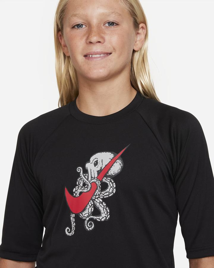 Camiseta Nike Octologo Kids Short-Sleeve Hydroguard Niño Negras | MEKBI-1497