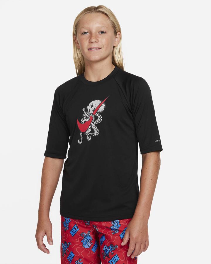 Camiseta Nike Octologo Kids Short-Sleeve Hydroguard Niño Negras | MEKBI-1497