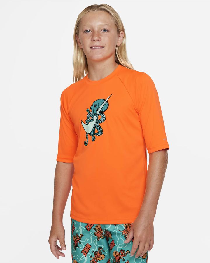 Camiseta Nike Octologo Kids Short-Sleeve Hydroguard Niño Naranjas | NTOYB-4893