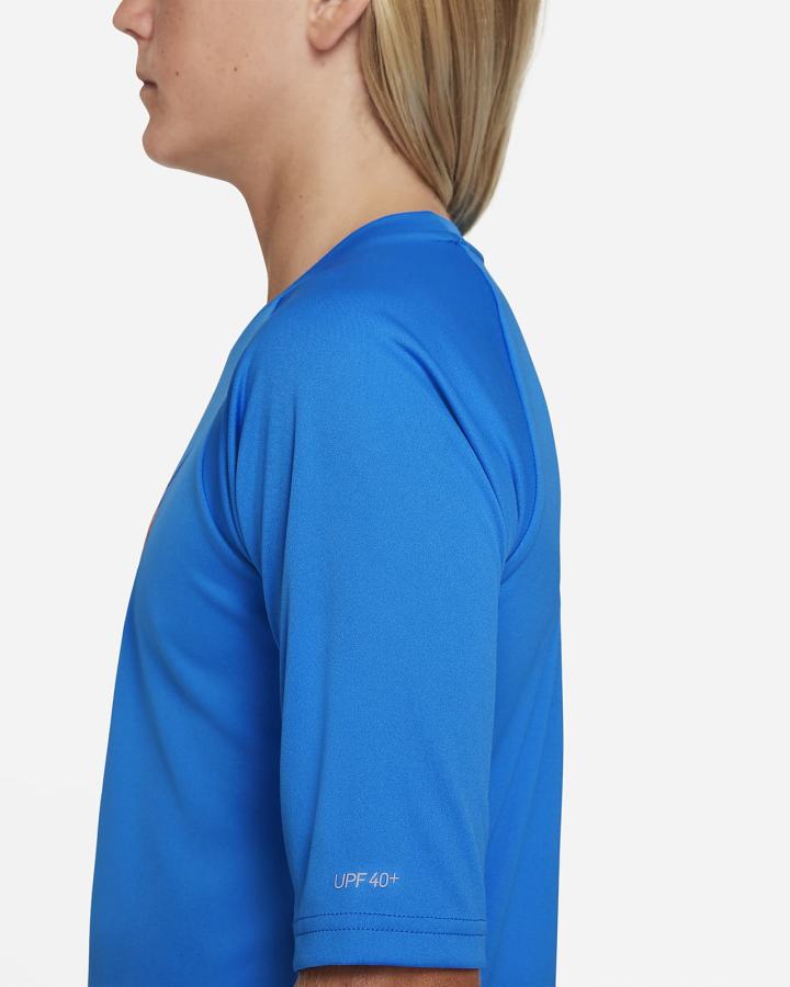 Camiseta Nike Octologo Kids Short-Sleeve Hydroguard Niño Azules | PRFBV-2873