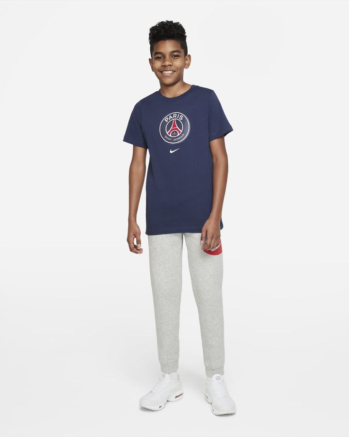 Camiseta Nike Paris Saint-Germain Crest Kids Soccer Niño Azul Marino | NXYRH-4913