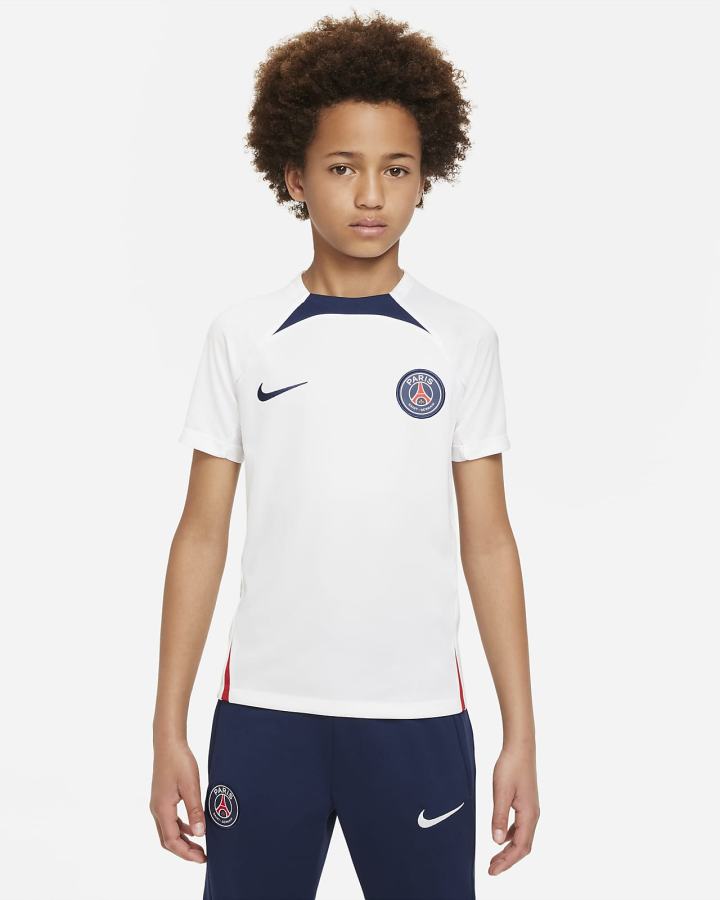 Camiseta Nike Paris Saint-Germain Strike Kids Dri-FIT Short-Sleeve Soccer Top Niño Blancas Azul Marino Rojas Azul Marino | RNKBH-0185