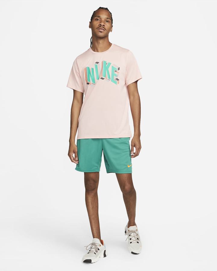 Camiseta Nike Pro Dri-FIT Hyper Dry Estampadas Training Top Hombre Coral Verde | WULOV-7265