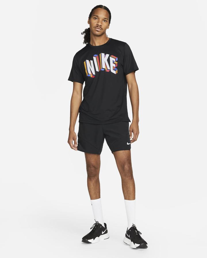 Camiseta Nike Pro Dri-FIT Hyper Dry Estampadas Training Top Hombre Negras Blancas | YSOZI-7431