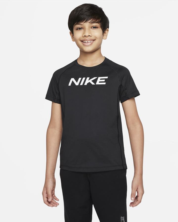 Camiseta Nike Pro Dri-FIT Kids Short-Sleeve Top Niño Negras | GCSYQ-5172