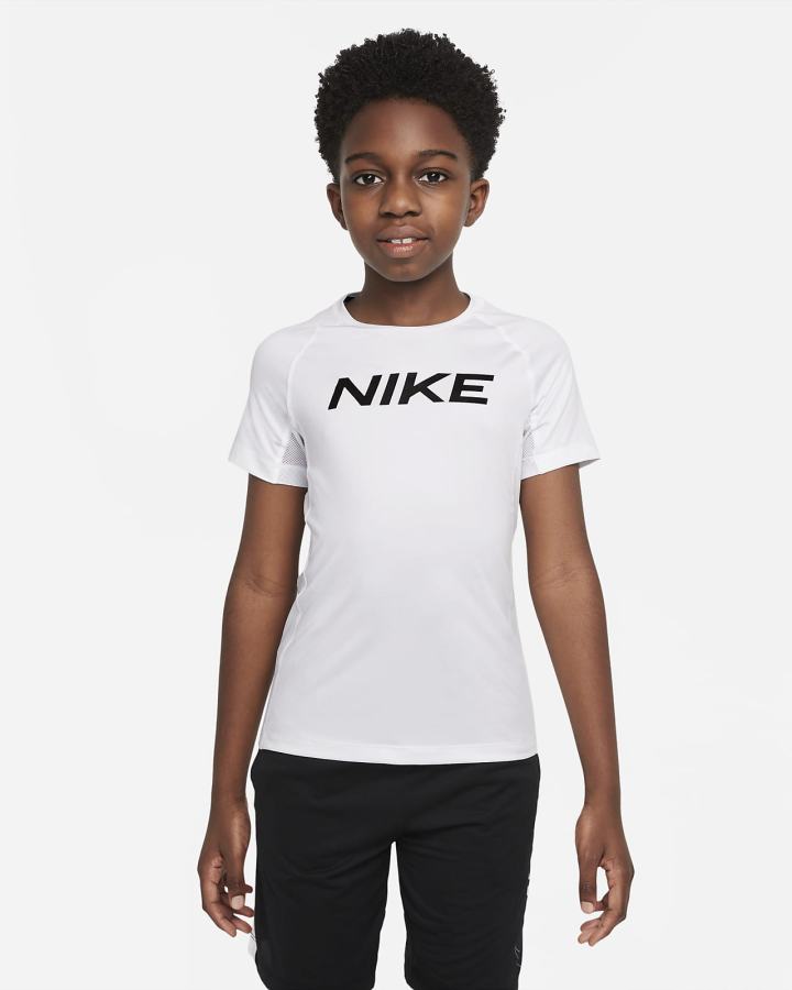 Camiseta Nike Pro Dri-FIT Kids Short-Sleeve Top Niño Gris Oscuro | OCKYM-5876