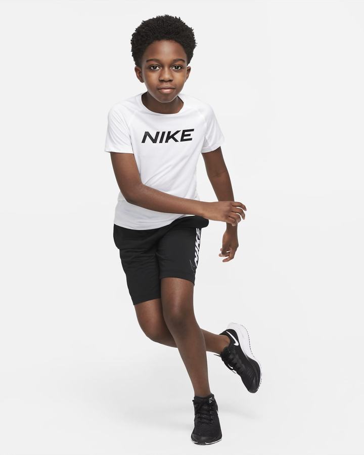 Camiseta Nike Pro Dri-FIT Kids Short-Sleeve Top Niño Blancas | QWNBO-0387