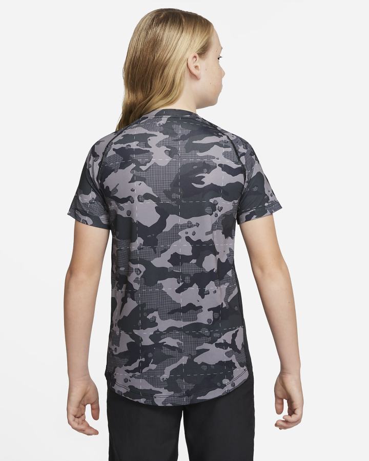 Camiseta Nike Pro Dri-FIT Kids Short-Sleeve Training Top Niño Negras Blancas | ZXNAK-7321